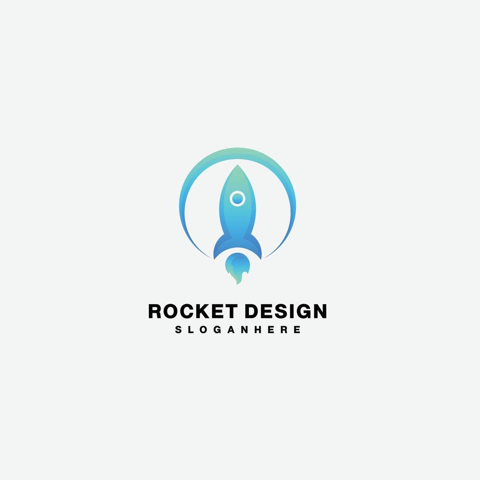 rocket design logo gradient color icon vector