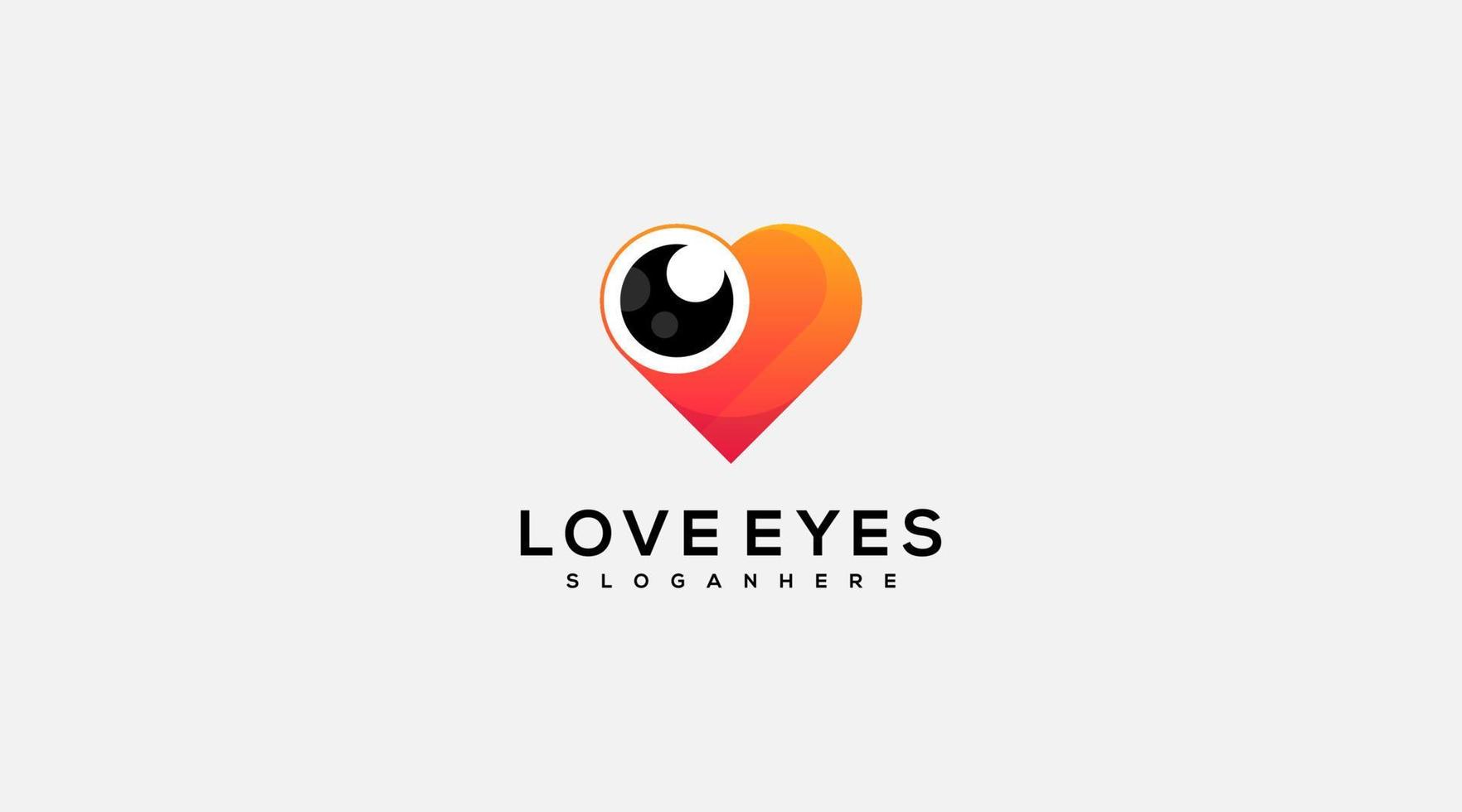 amor ojos icono vector logo diseño plantilla símbolo