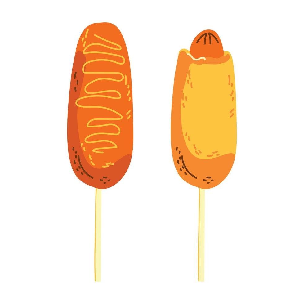 Delicious corn dogs in a golden crust vector