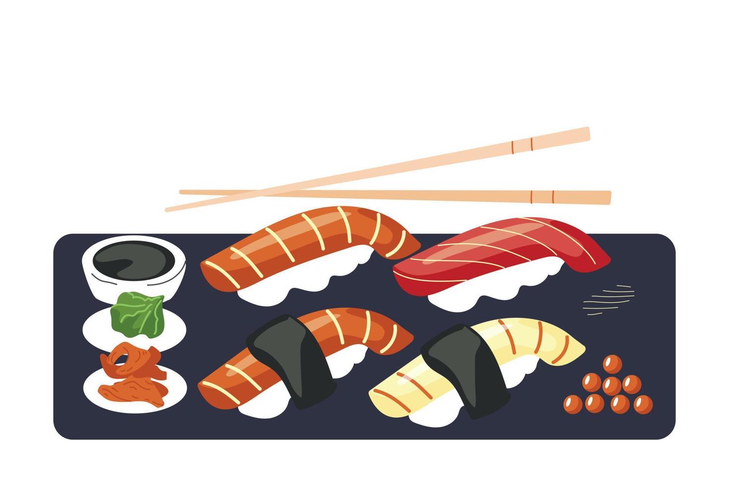 Sushi Set from Japan vector