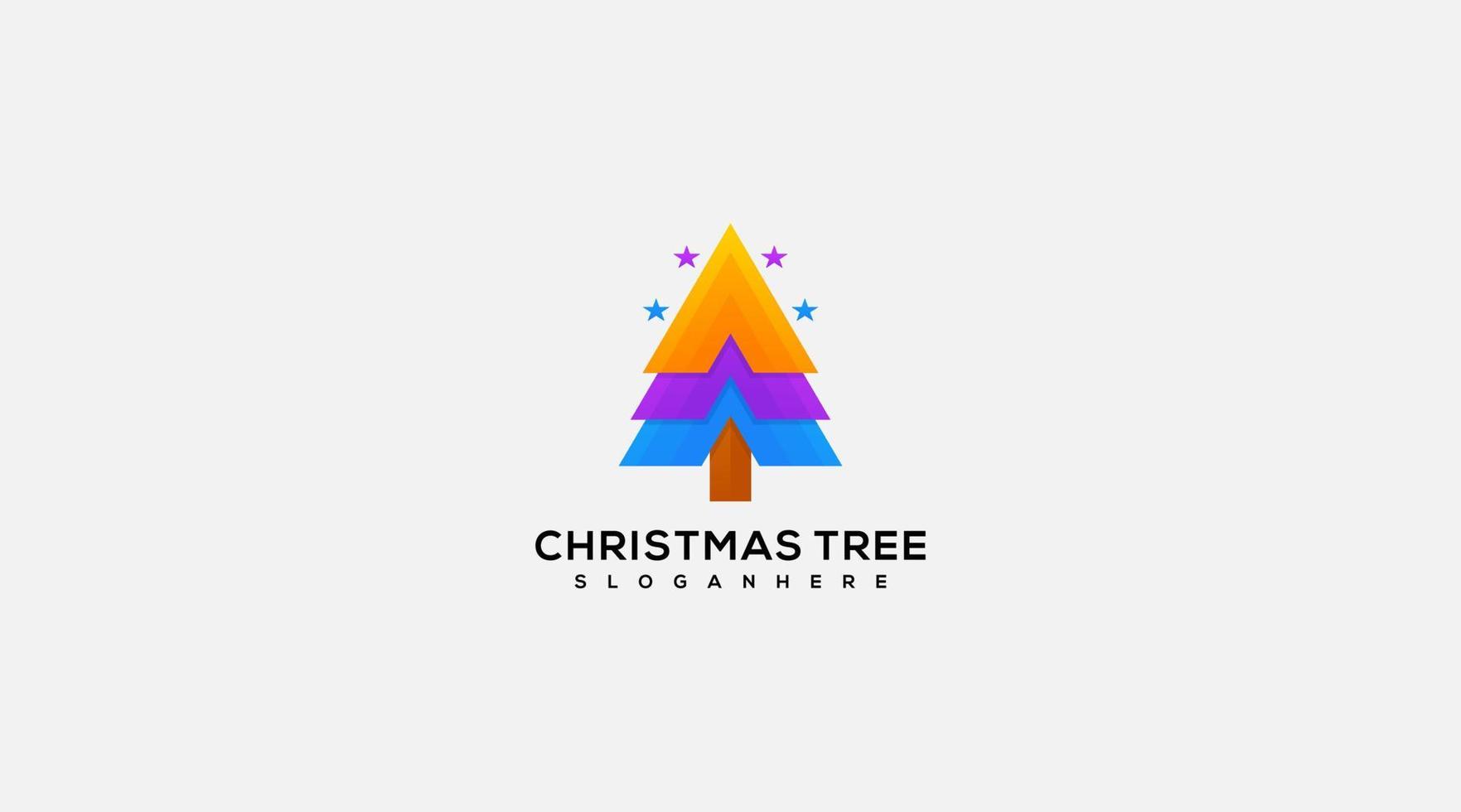Christmas tree vector logo design icon template