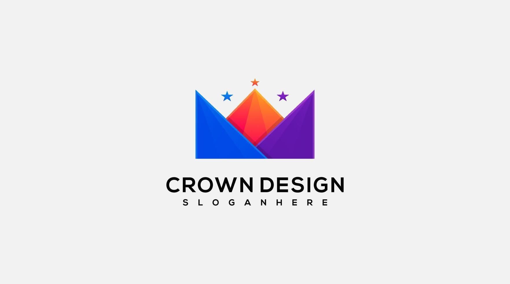 Crown design vector logo illustration symbol