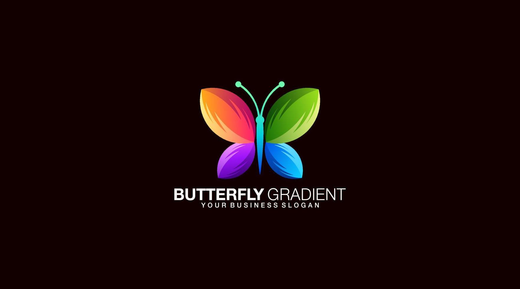 Butterfly gradient vector logo design template