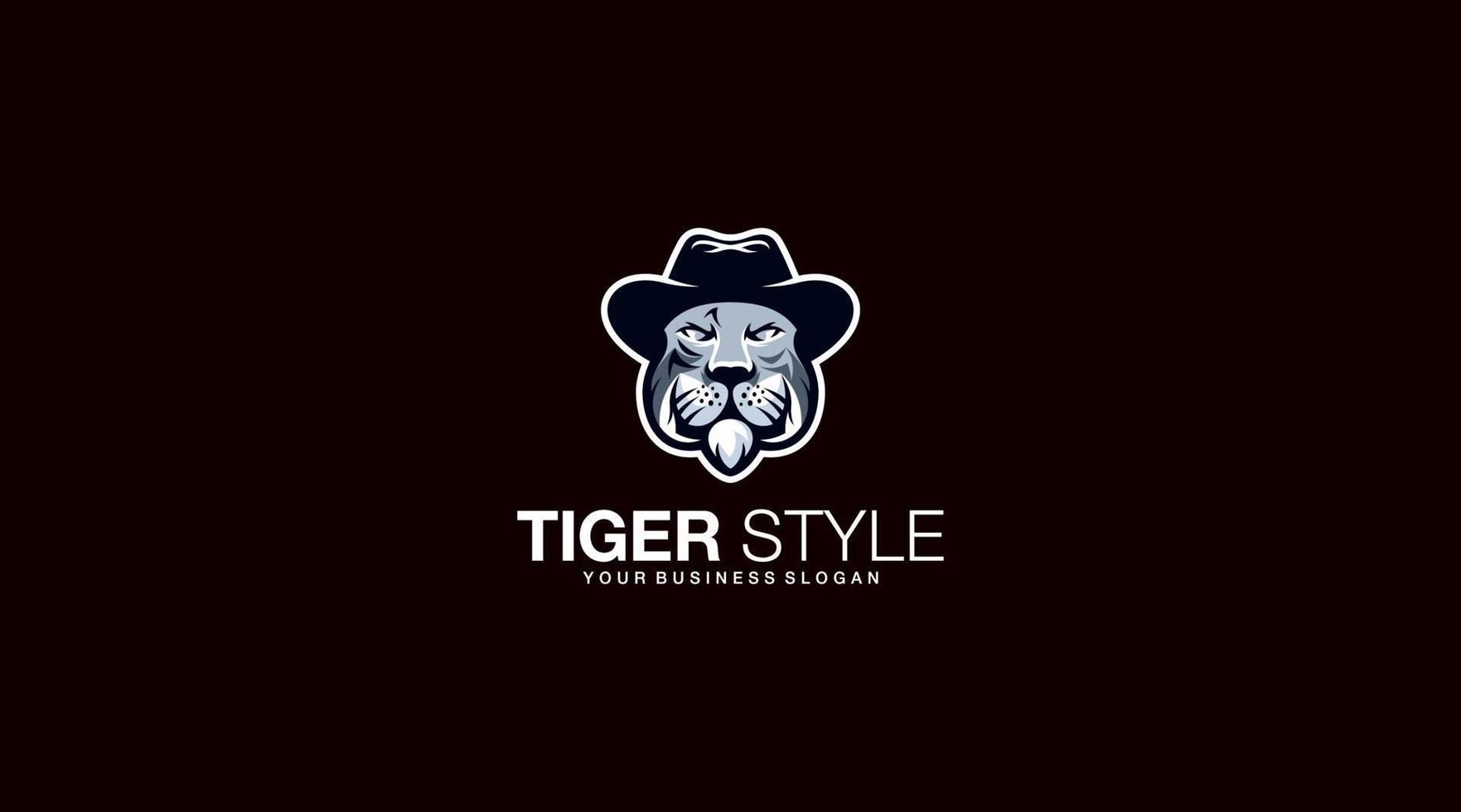 ilustración de diseño de logotipo de vector de estilo de tigre