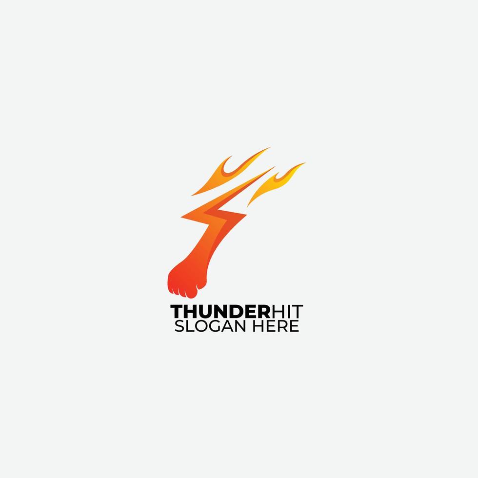 Gradient thunder vector logo template design symbol