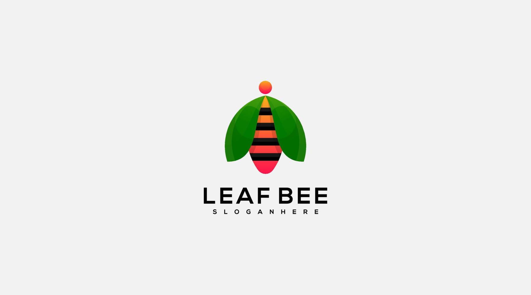 Leaf bee vector template logo design icon