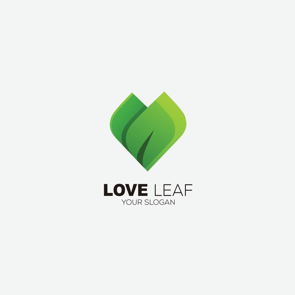 love leaf design gradient colorful icon vector