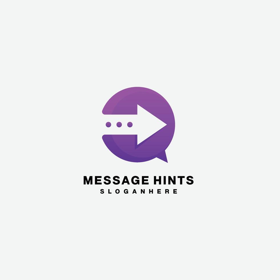Gradient message hints logo design vector template