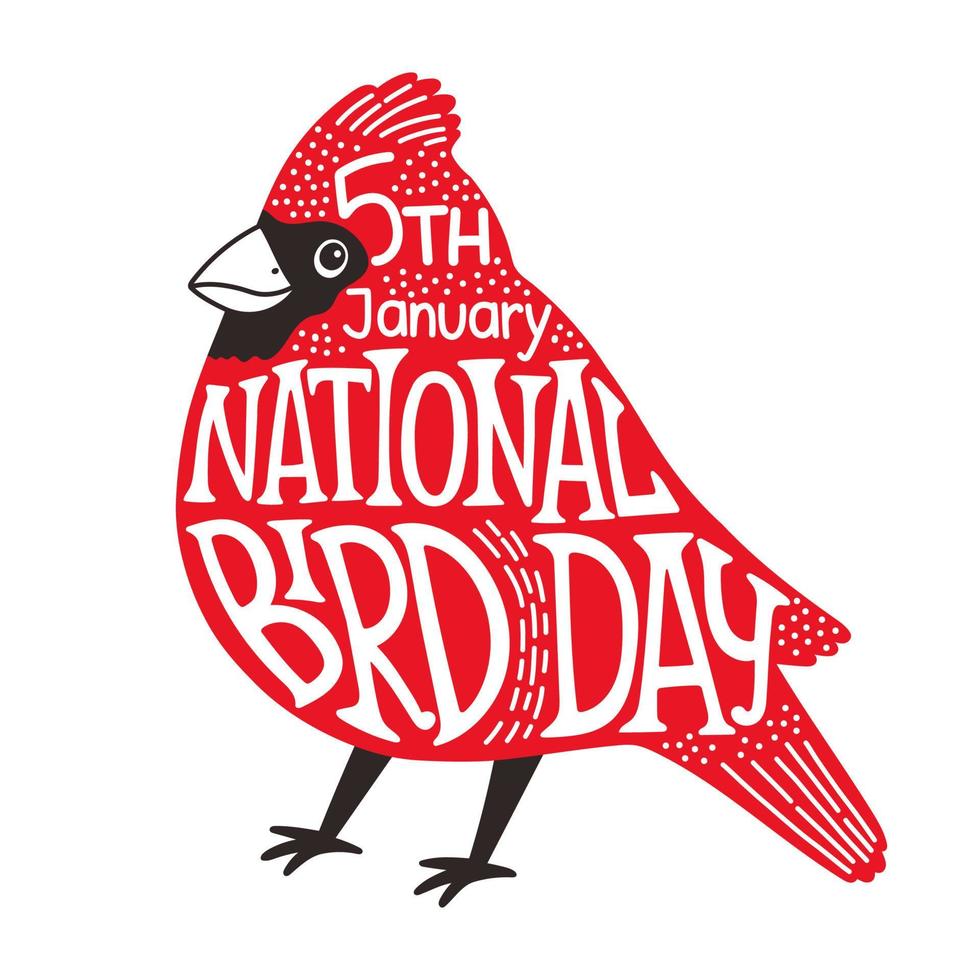 día nacional de las aves. 5 de enero. concepto de vacaciones. plantilla para fondo, pancarta, tarjeta, póster con inscripción de texto. vector