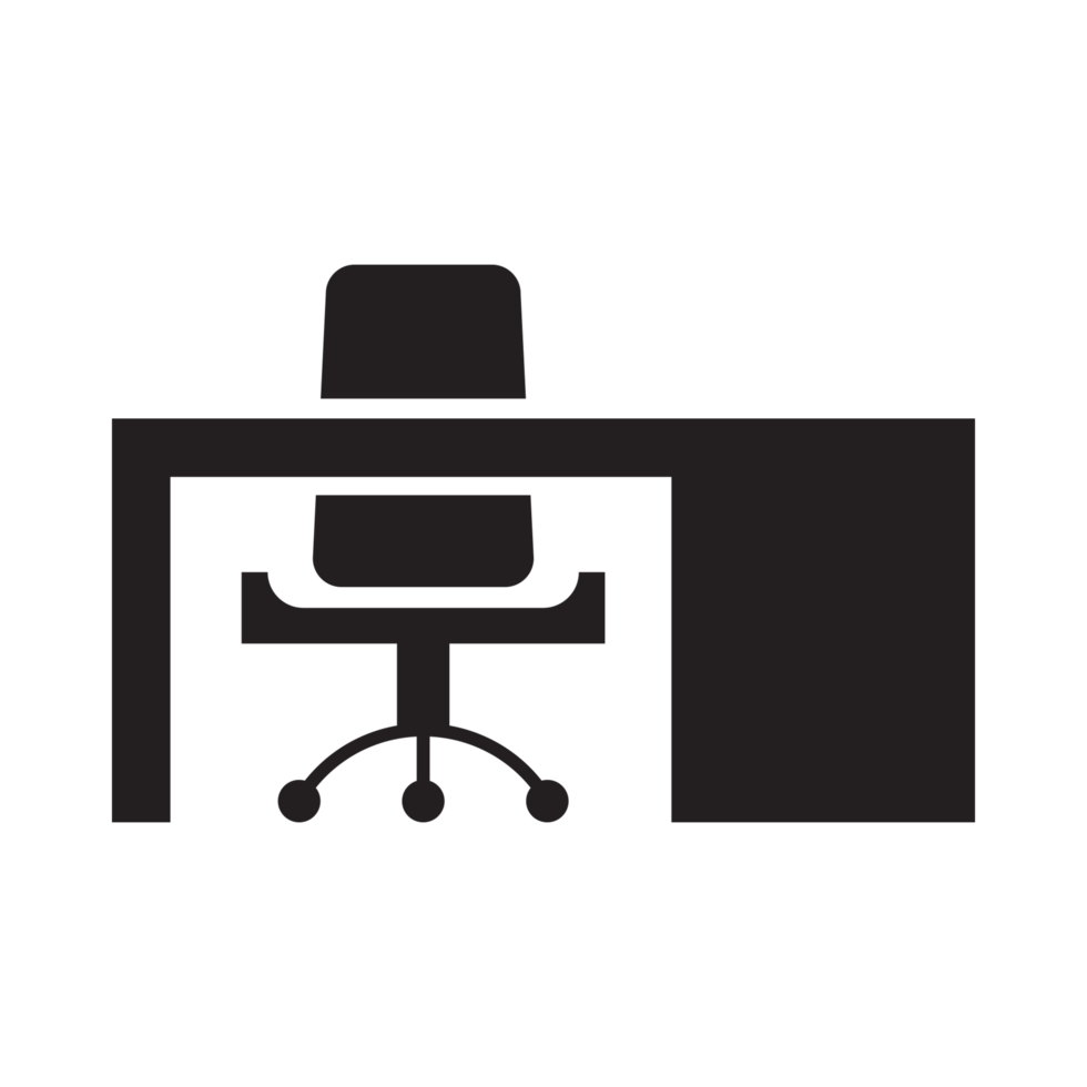 Office chair and desk icon png
