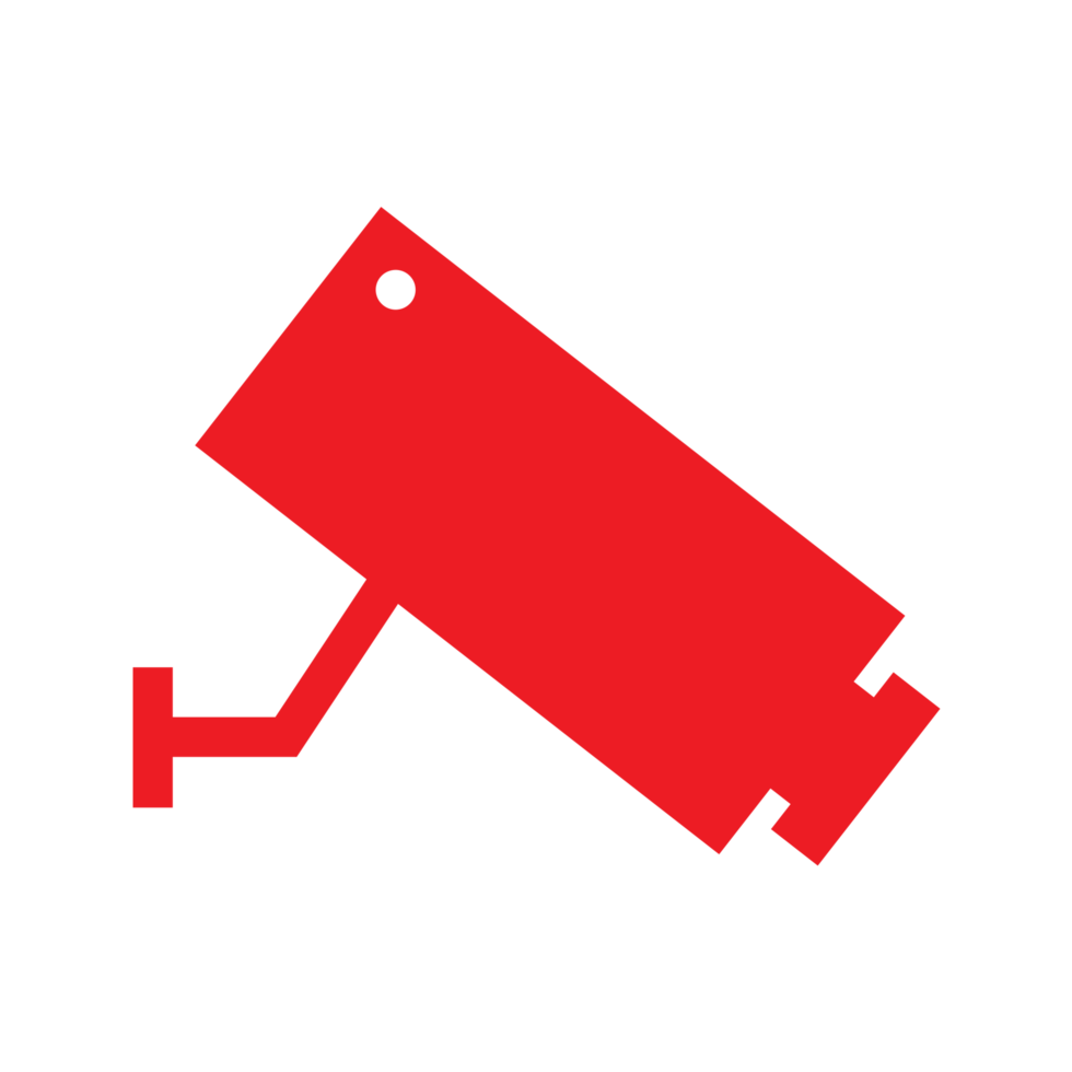 icône de vidéosurveillance transparente rouge png