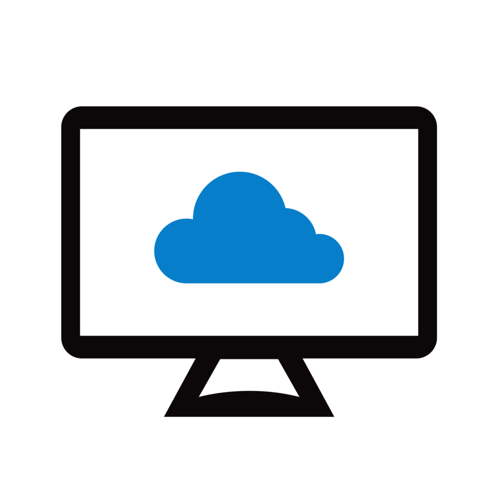 ícone de tela de computador em nuvem transparente png