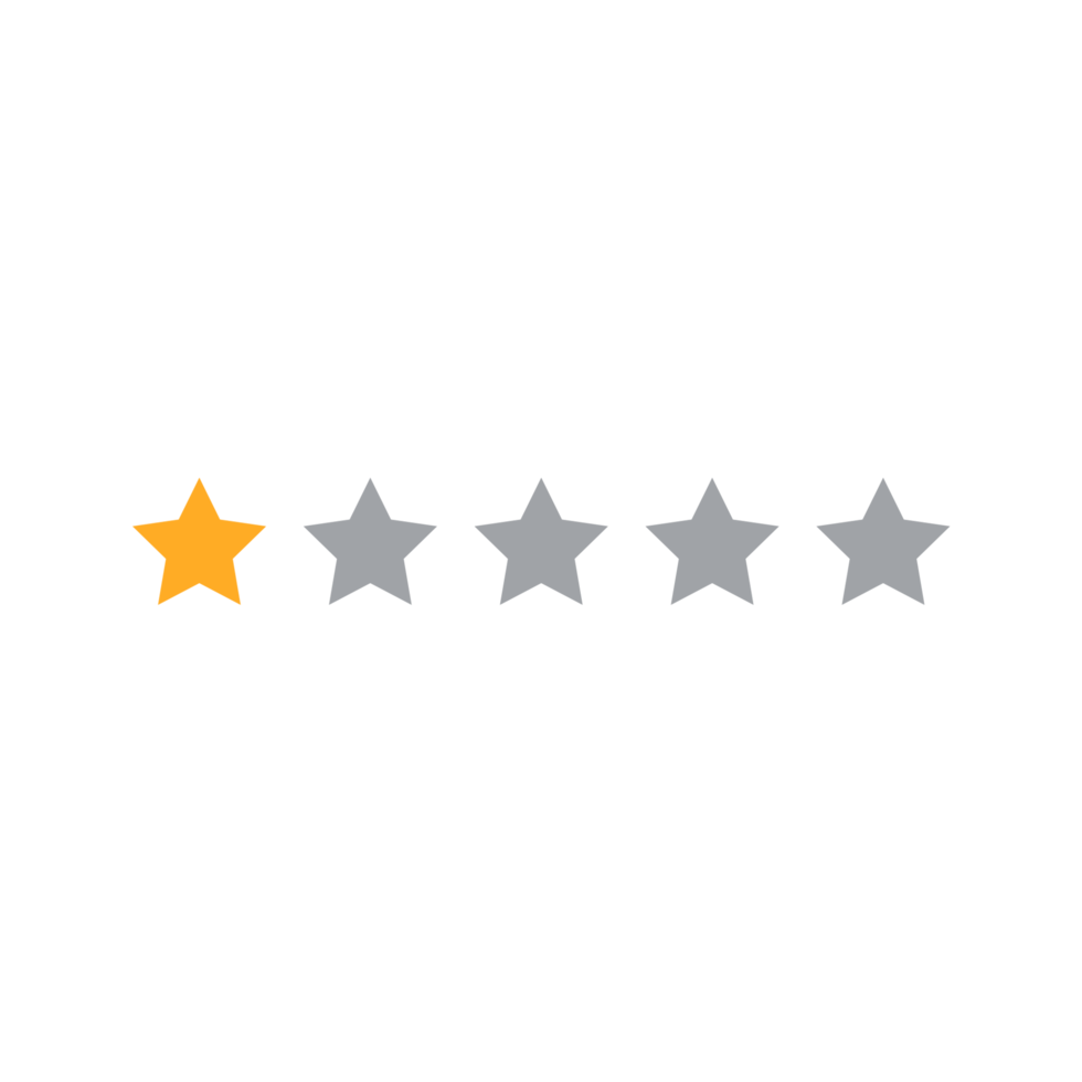 One stars rating png with transparent background