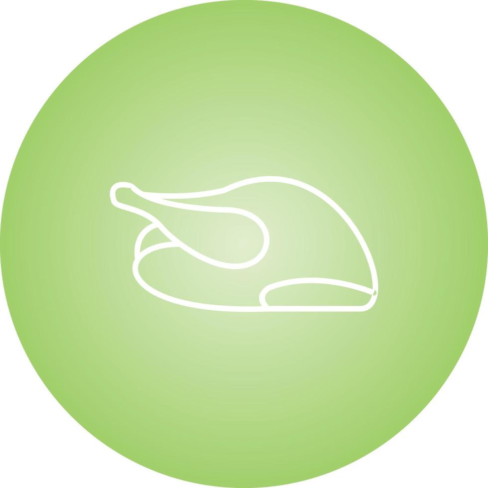Unique Roasted Chicken Vector Line Icon