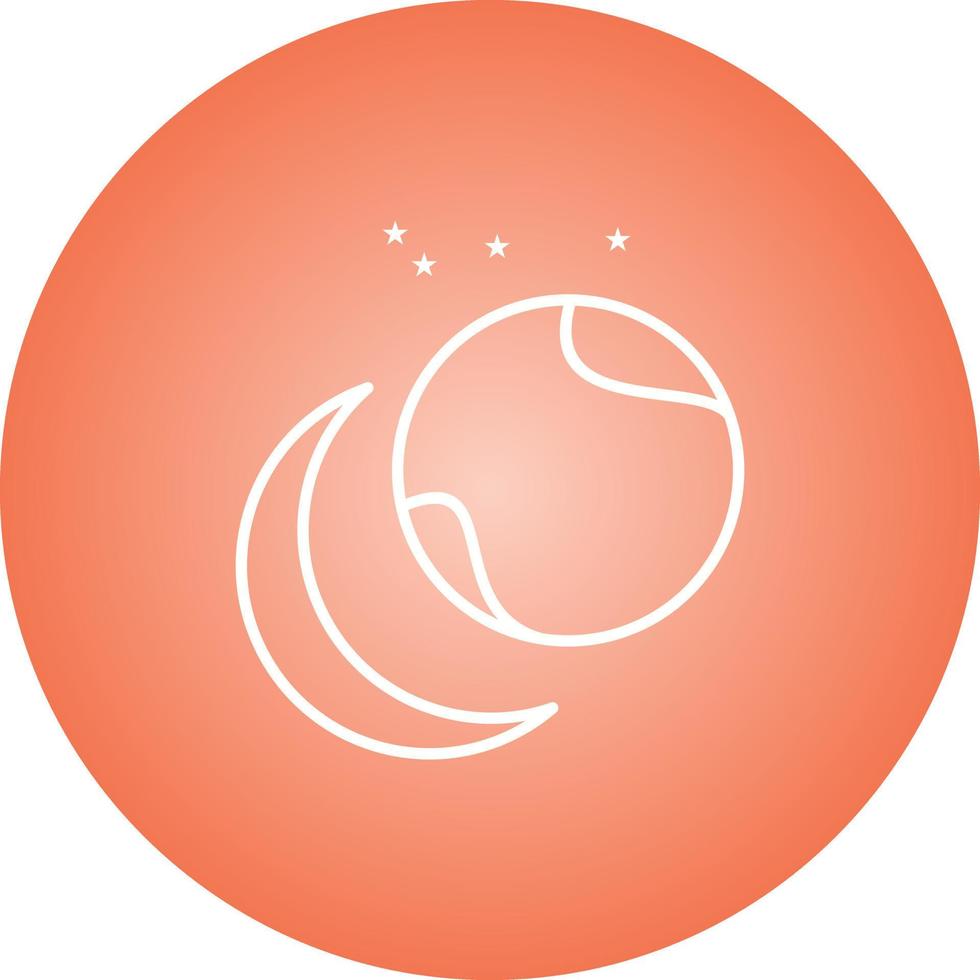 Unique Star orbiting Earth Vector Line Icon