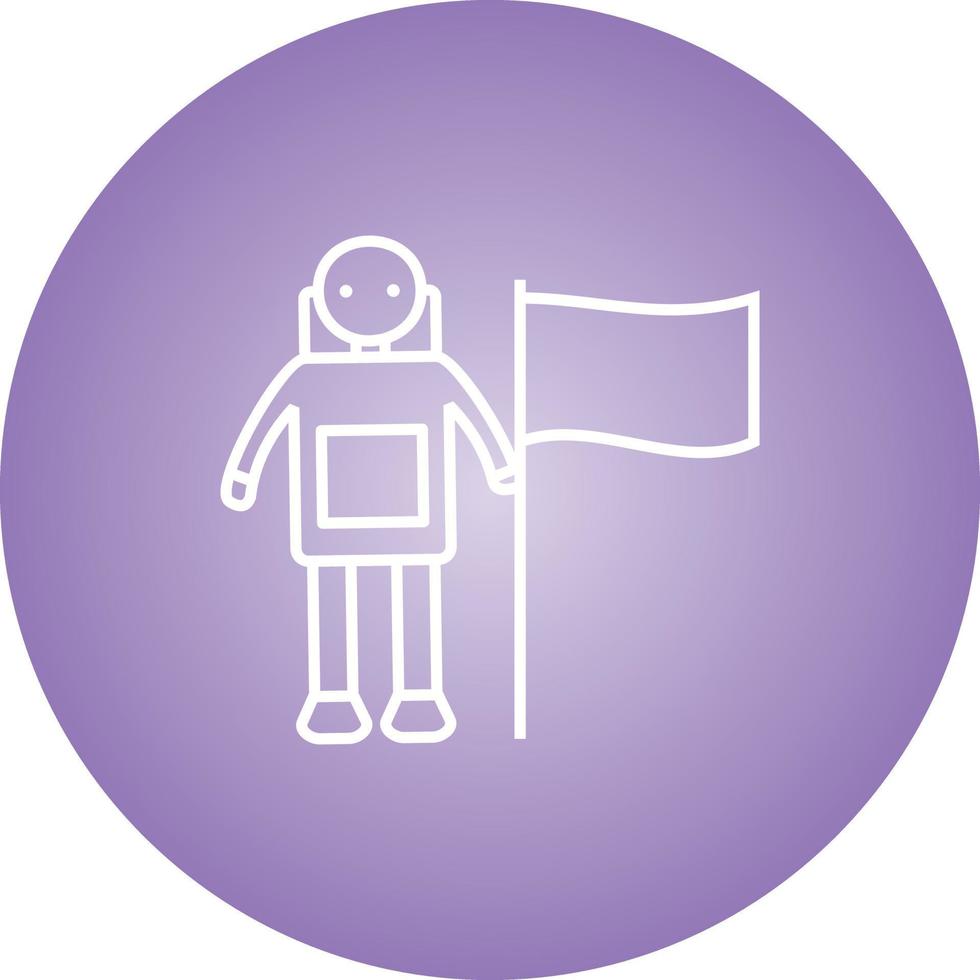 Unique Man With Flag Vector Line Icon