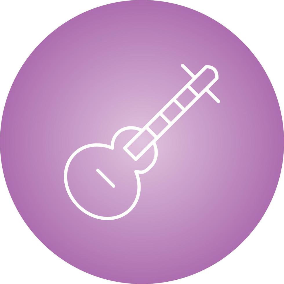 Unique Guitar Vector Line Icon
