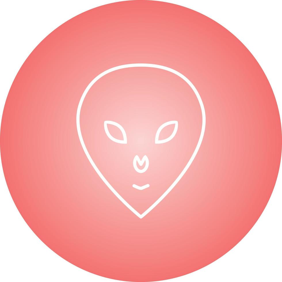 Unique Alien Face Vector Line Icon