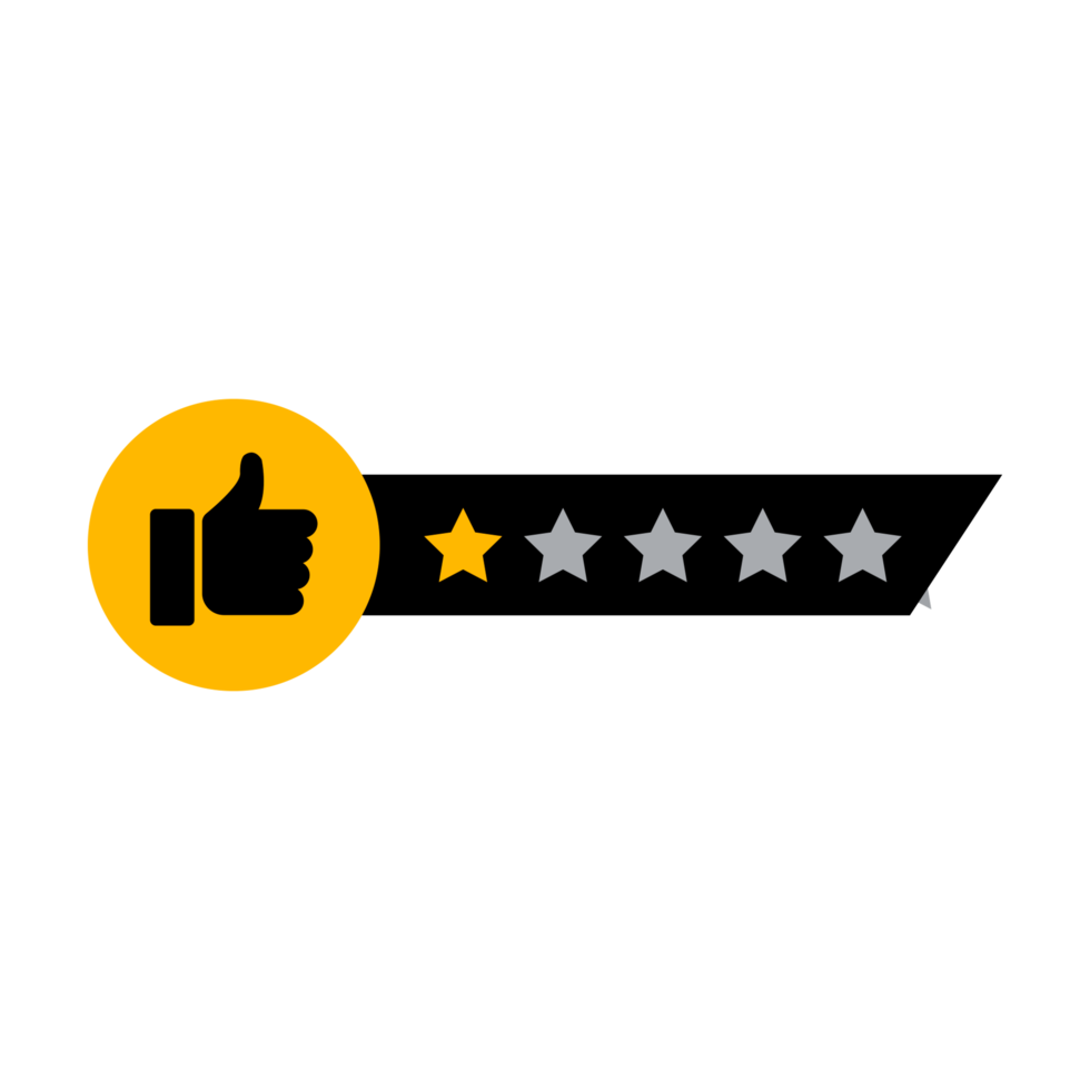 One stars rating png with transparent background