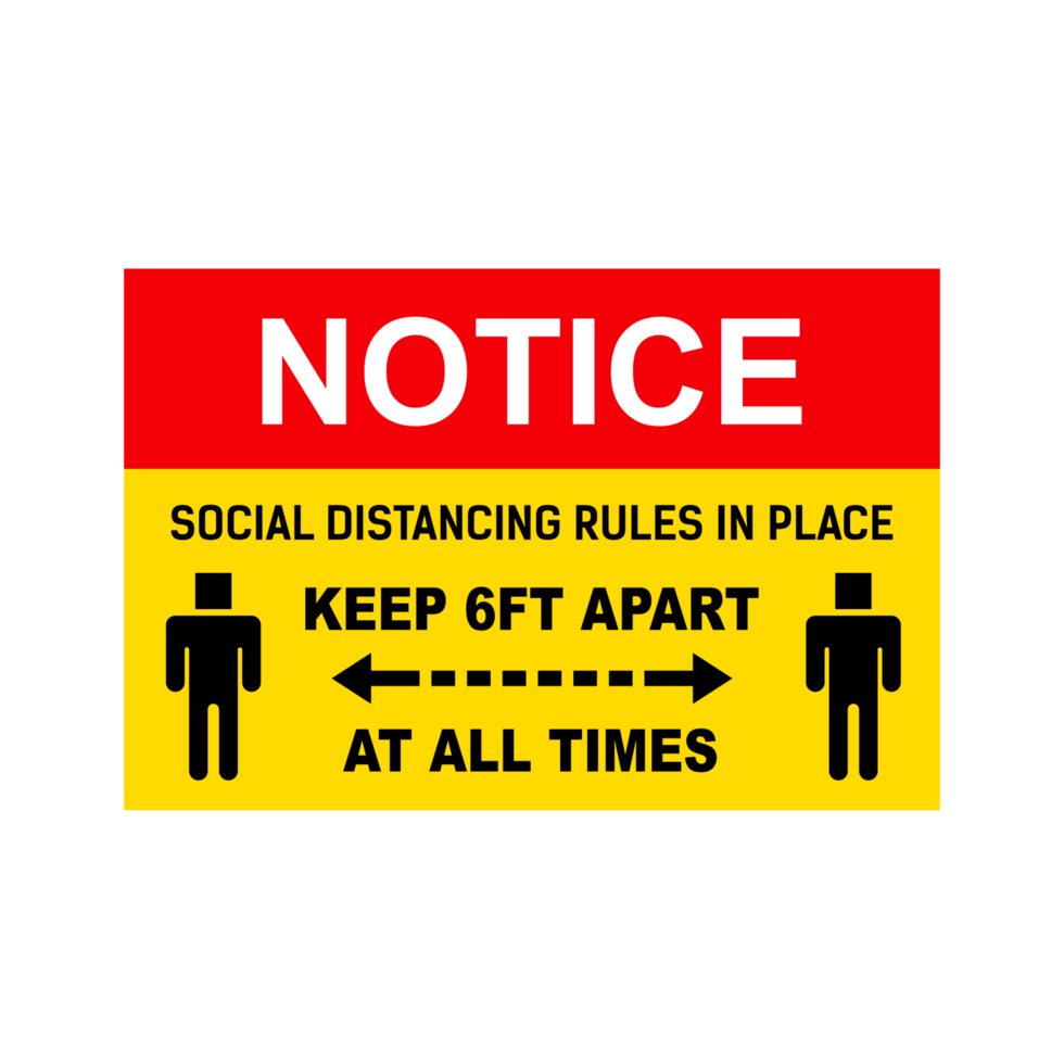 Notice Keep 6ft Apart Png 16314921 PNG