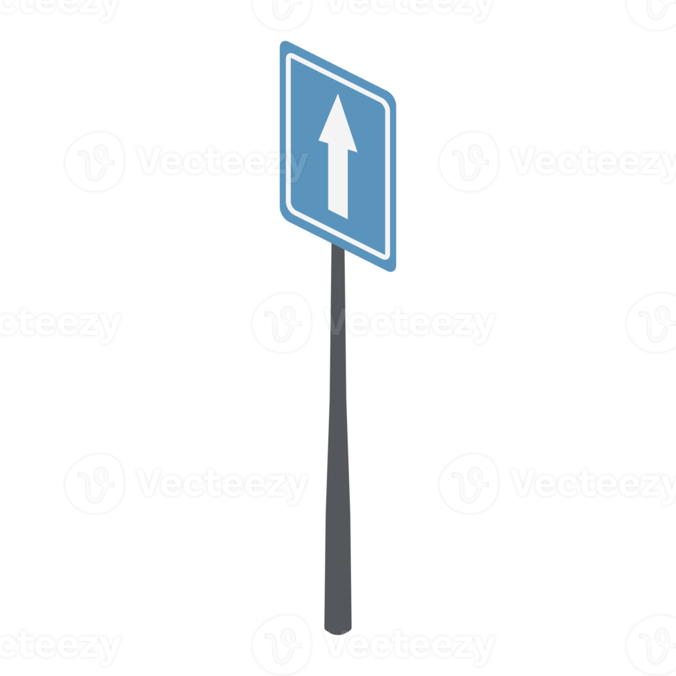 panneau de signalisation droit isométrique ensemble de collection de scènes universelles 3d png