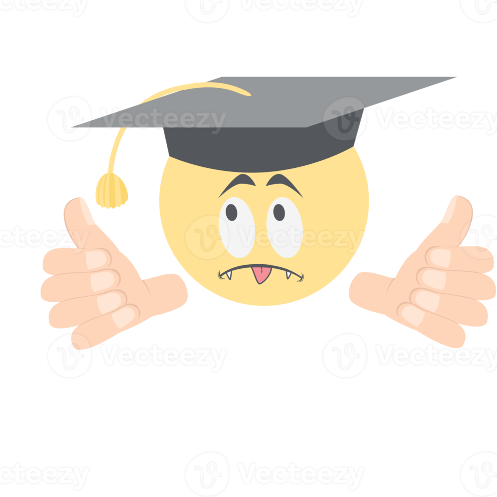 diploma uitreiking hoofd emoticon gezicht uitdrukking twee duim verzameling png