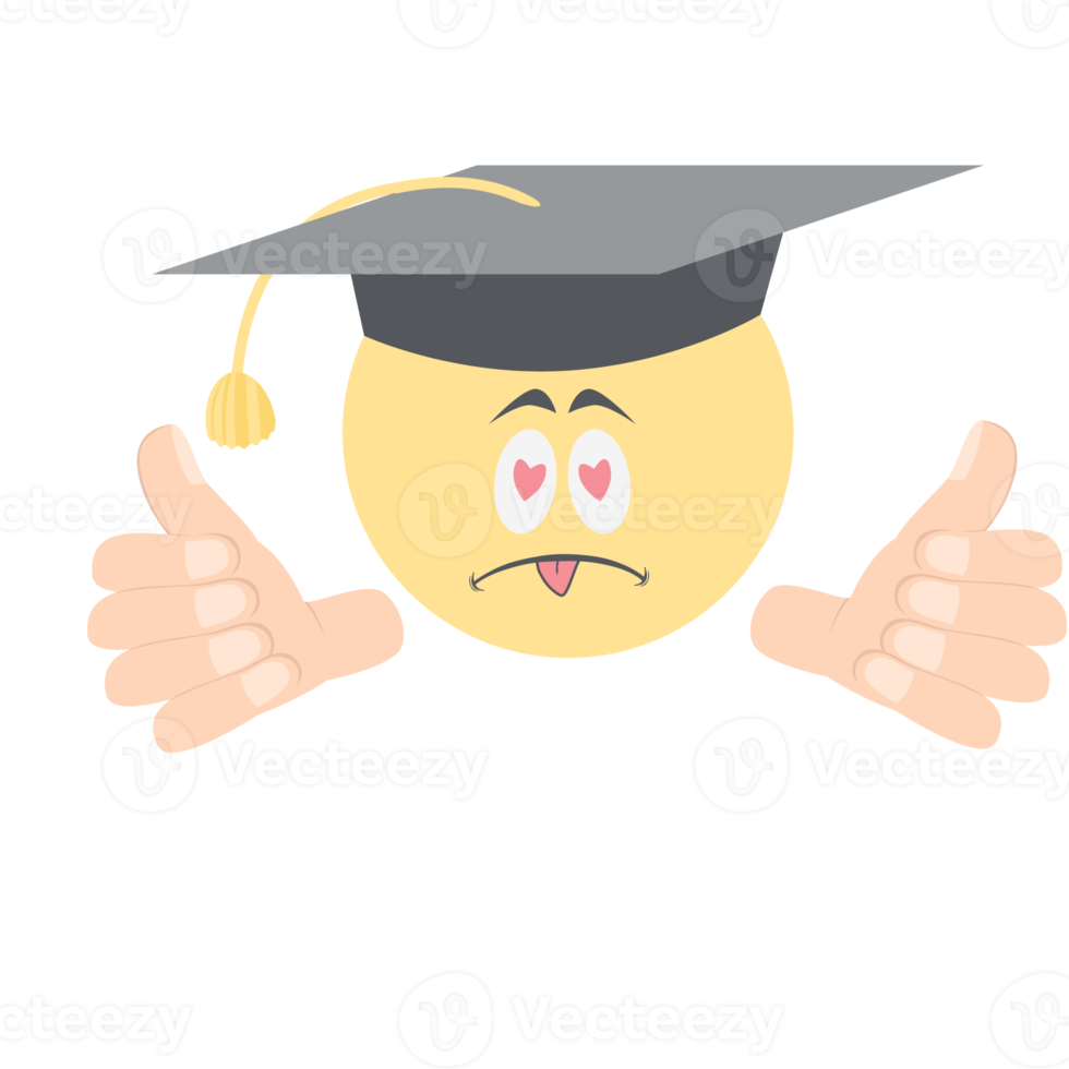 graduation head emoticon face expression two thumb collection png