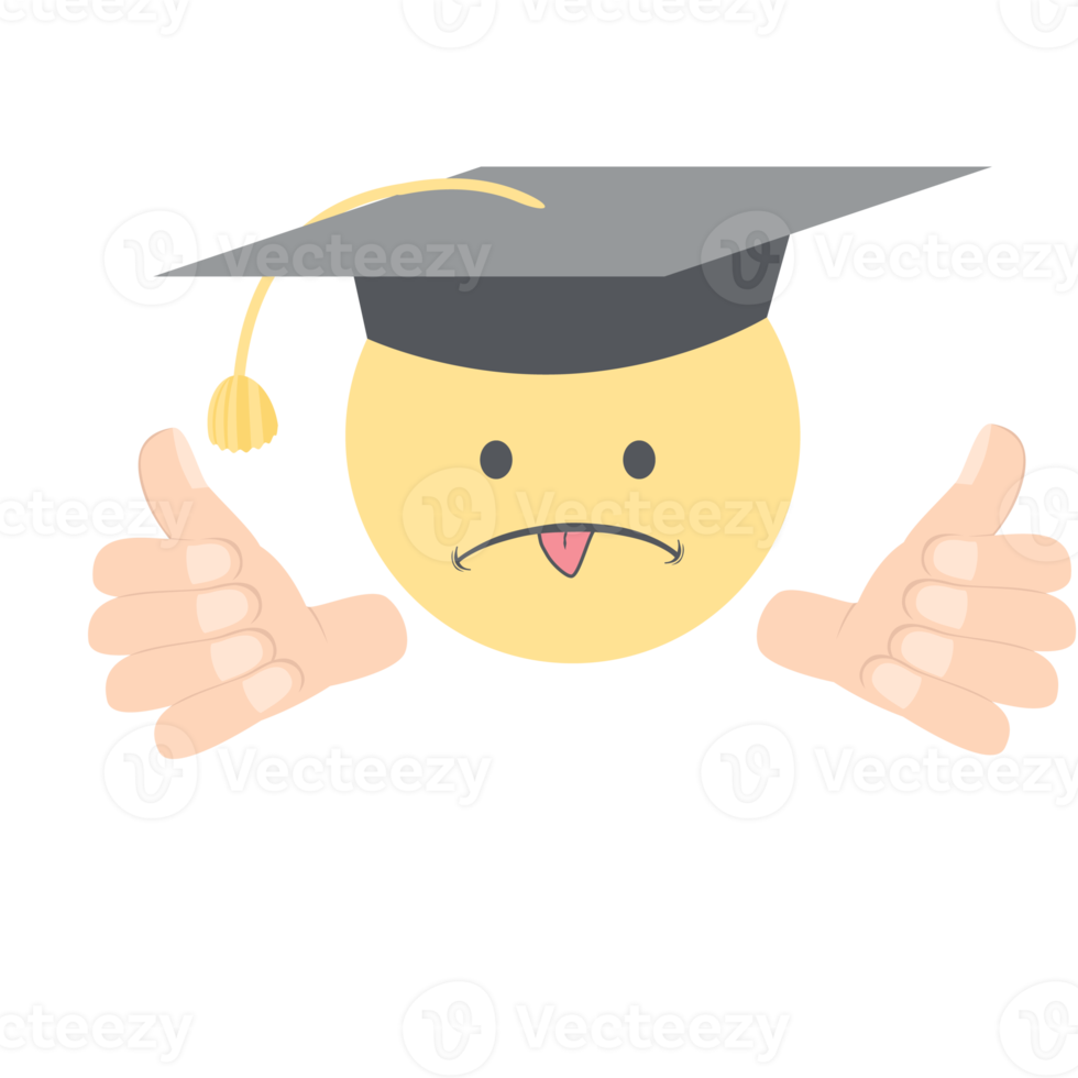 diploma uitreiking hoofd emoticon gezicht uitdrukking twee duim verzameling png