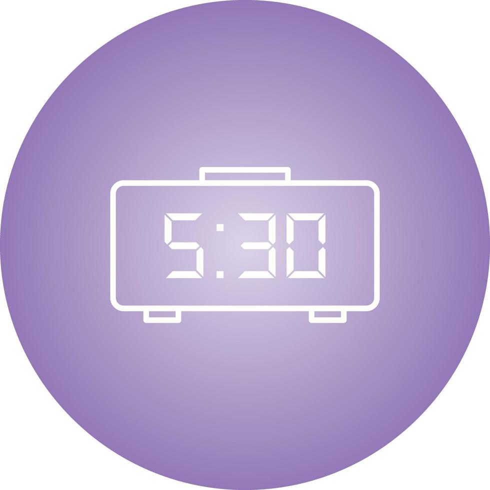 Unique Digital Clock Line Vector Icon