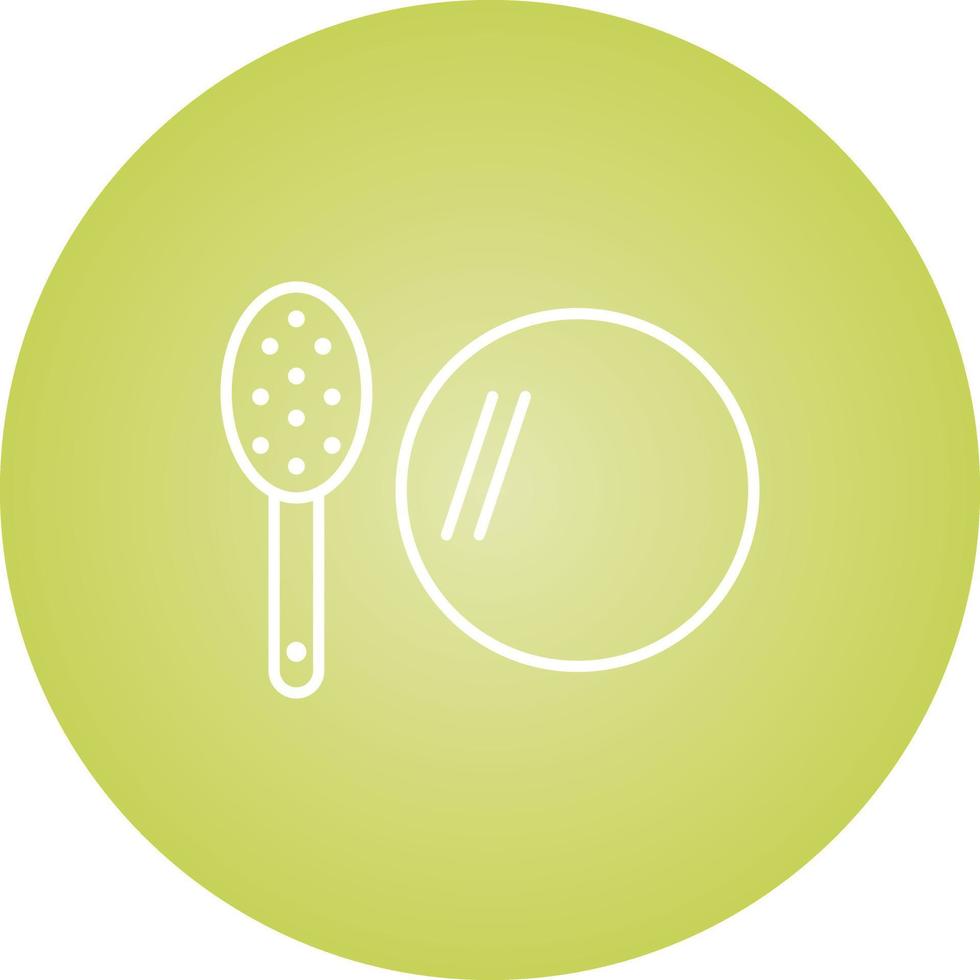 Unique Brush And Mirror Vector Line Icon