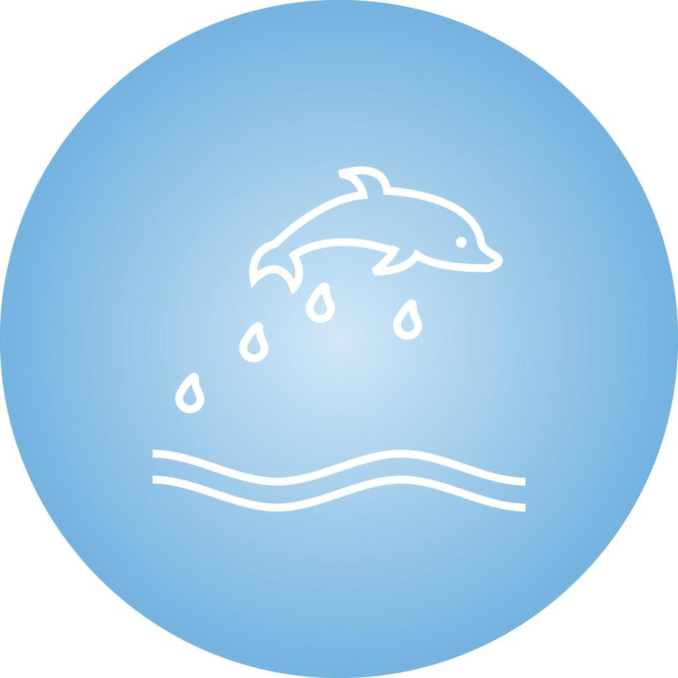Unique Dolphin Vector Line Icon