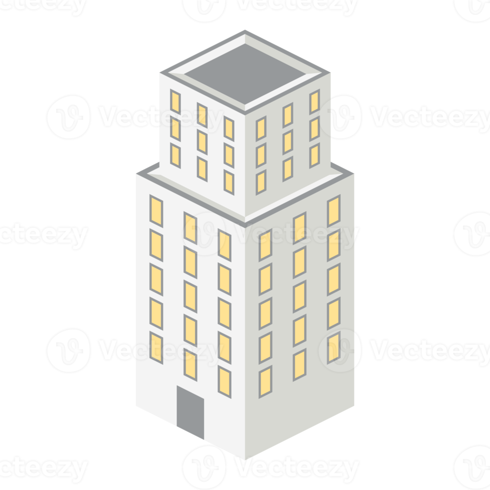 isometric multi-storey building 3d universal scenary collection set png