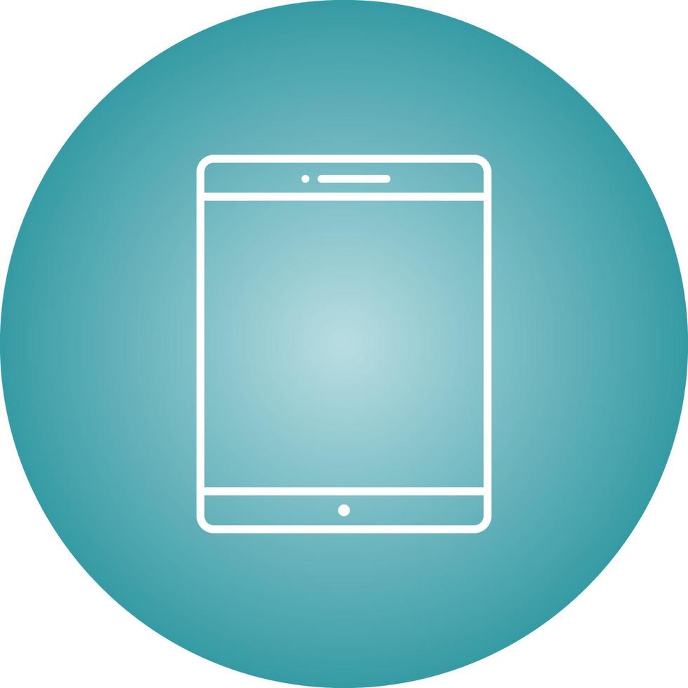 icono de línea de vector de tableta única