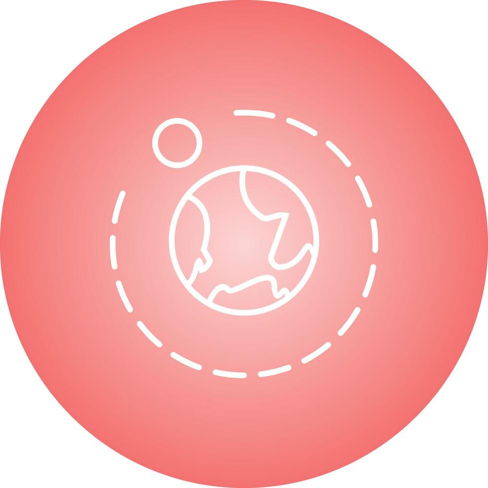 Unique Moons Orbiting Earth Vector Line Icon