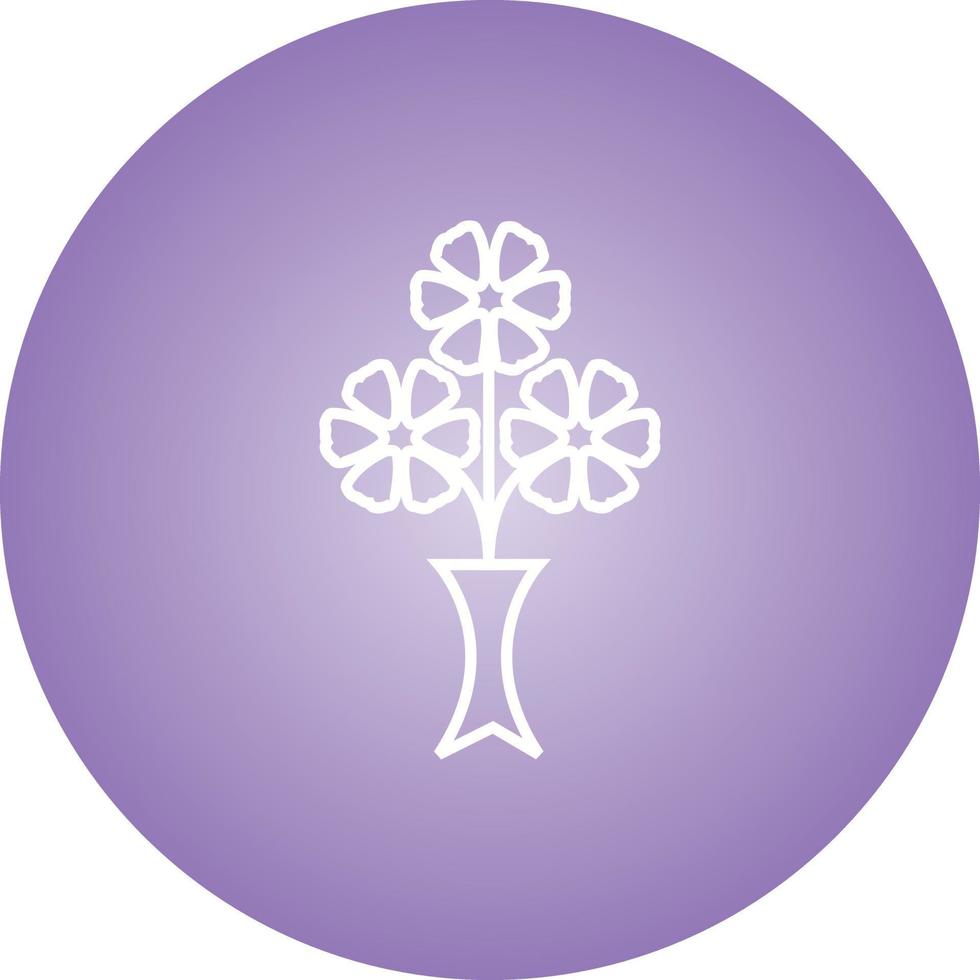Unique Flower Bunch Vector Line Icon