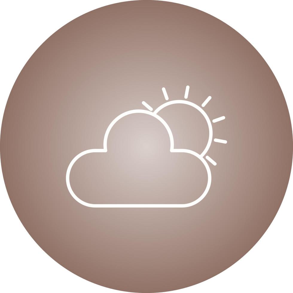 Unique Sun and Cloud Vector Line Icon