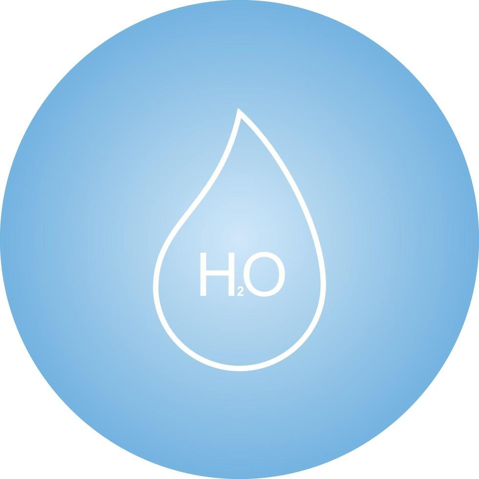 Unique H2O Vector Line Icon