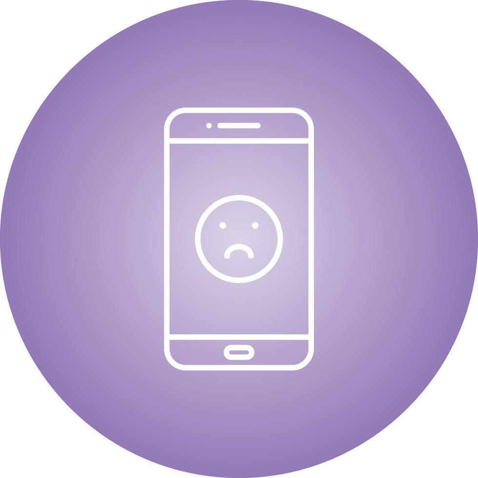 Unique Sad Face Vector Line Icon