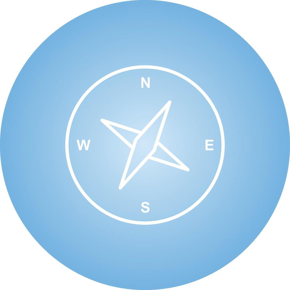 Unique Compass Vector Line Icon