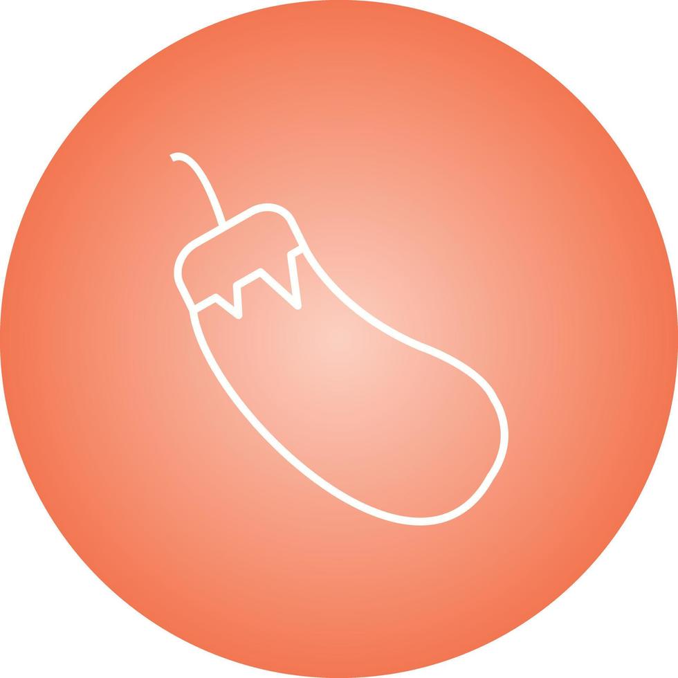 Unique Eggplant Vector Line Icon