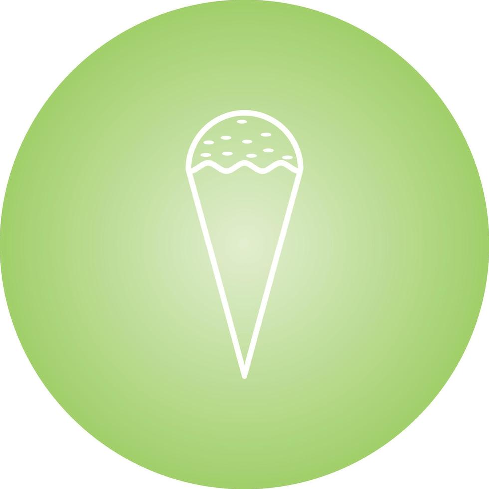 icono de línea de vector de helado de cono único