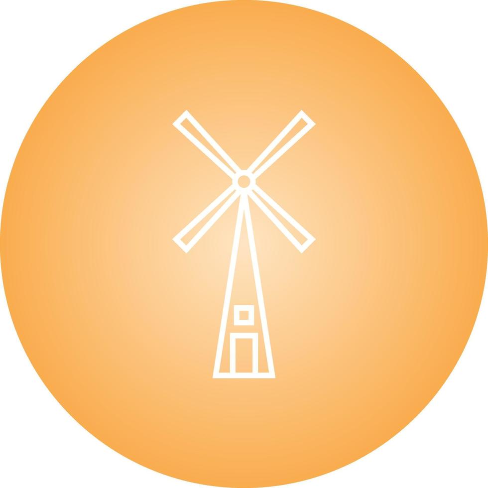 Unique Windmill Vector Line Icon