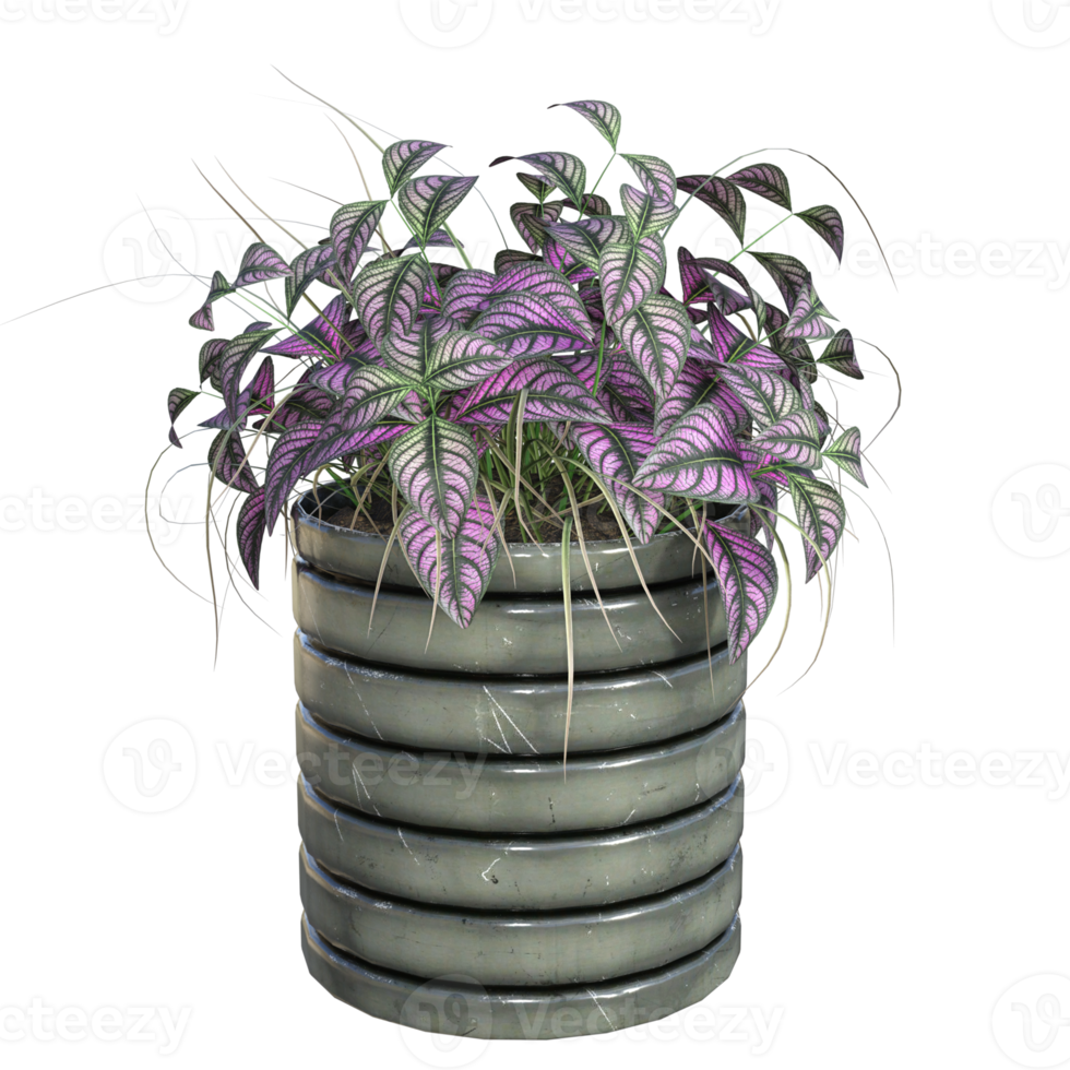 3d flower on pot png