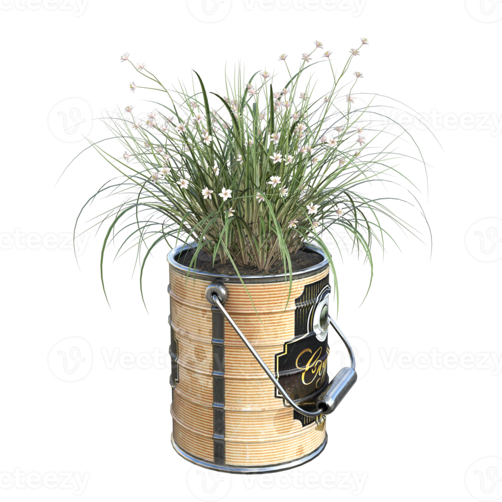 3d flower on pot png