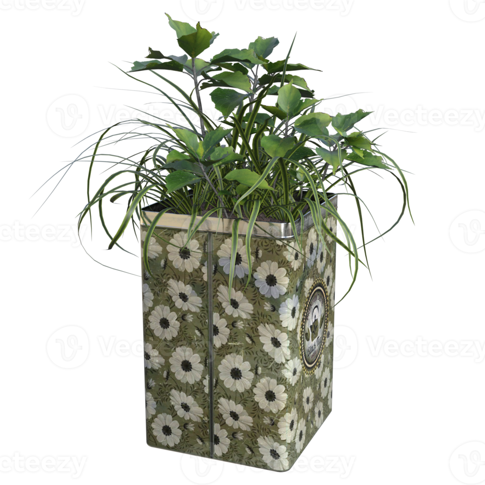 3d flower on pot png