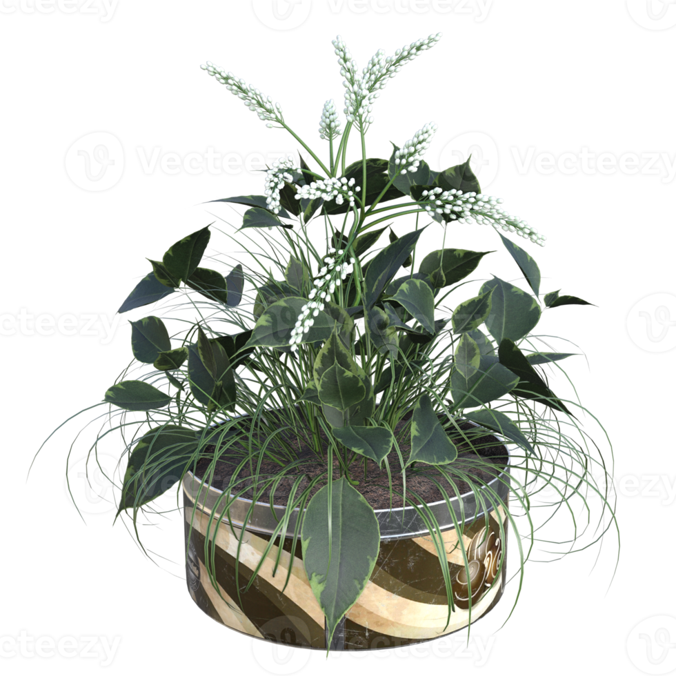 3d flower on pot png