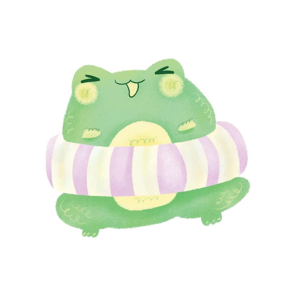 Watercolor Cute Frog Cartoon Graphics 02 vector