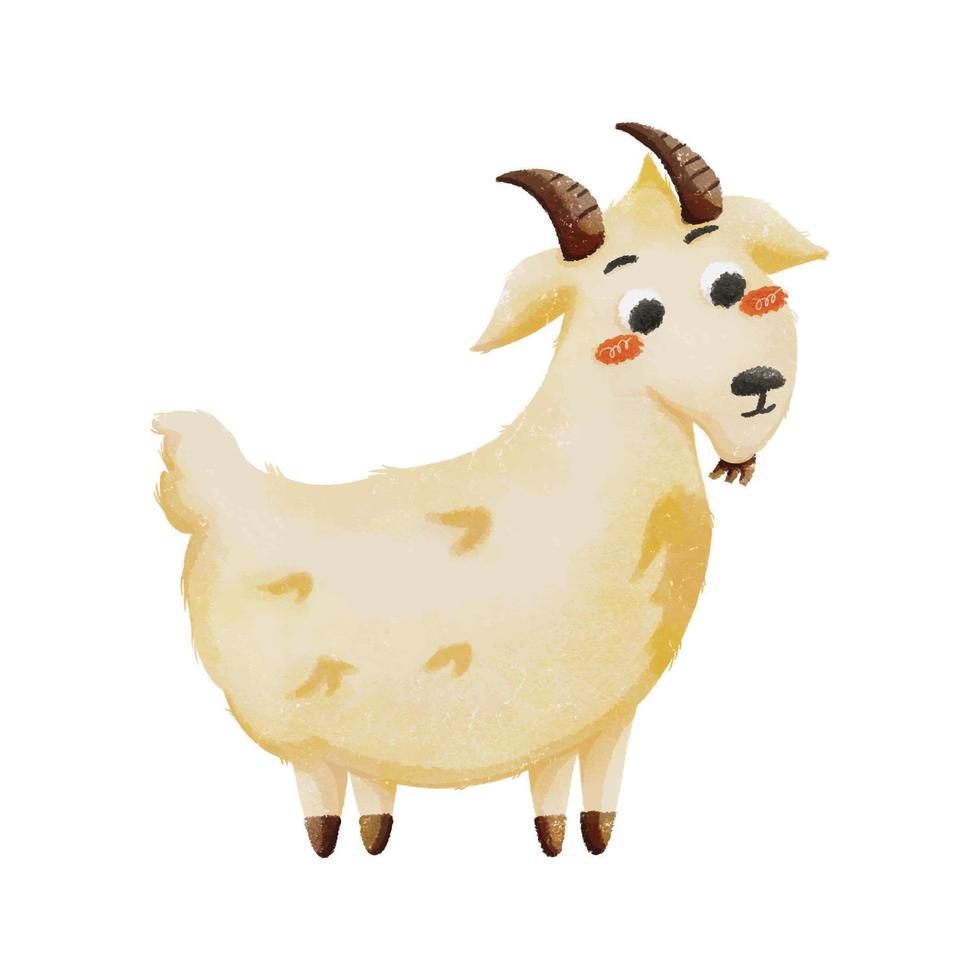 Watercolor Goat Farm Animals Graphics vector
