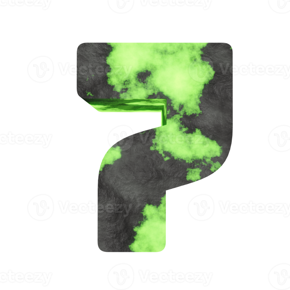 uranium text effect number 7. 3d render png