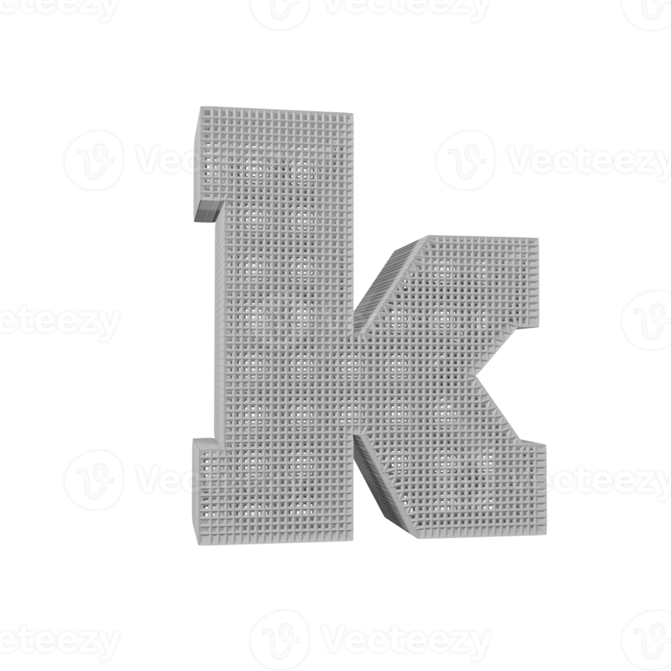 wireframe text effect letter h. 3d render png